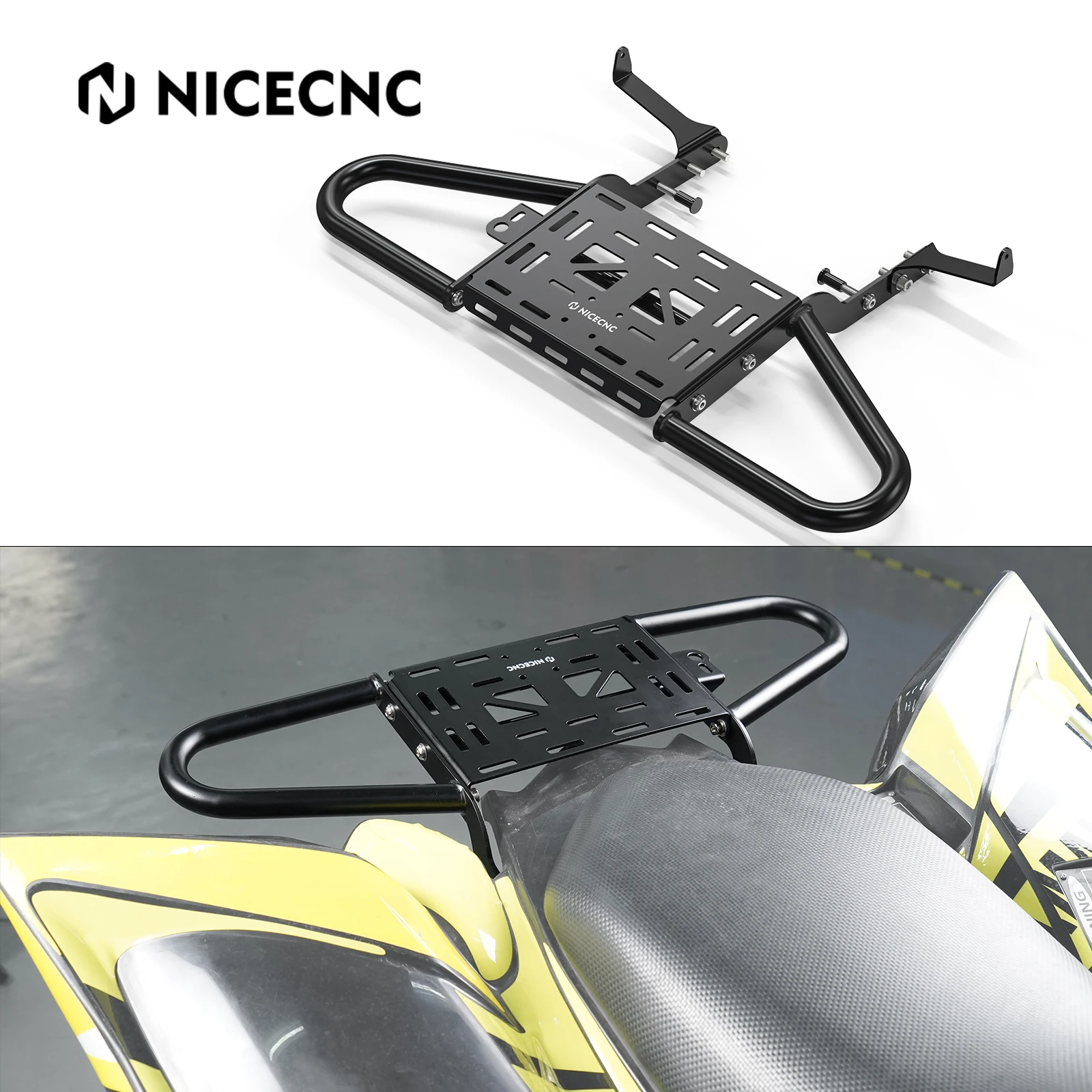 NICECNC Raptor 700 Rear Grab Bar For Yamaha Raptor 700R 2006-2024 ATV Luggage Rack Bracket 1PE-F845R-00-00