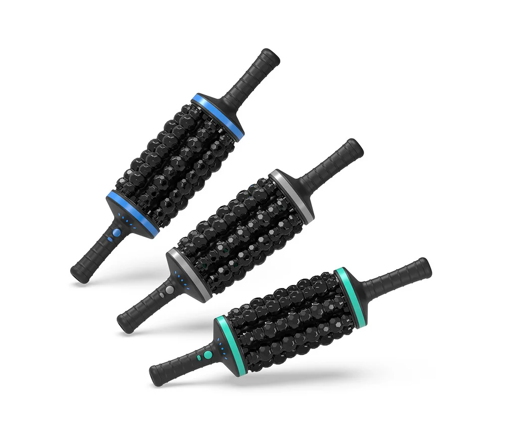 휴대용 전기 경추 압력 목 마사지기 범용 자동 발 다리 조절 스틱 마사지 롤러