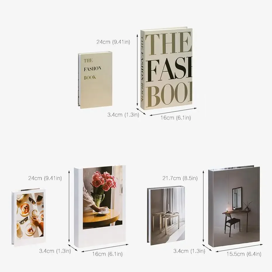 Simulation Books Decor Model Modern Fake Books Accessories for Home Decorative Luxury Coffee Bar Office Window Desktop Decor