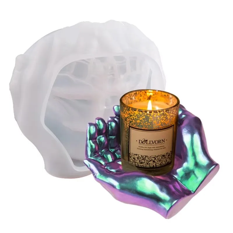 

Holding Diy Ashtray Resin Crystal Silicone Mold Two Handed Tray Handmade Crafts Mold