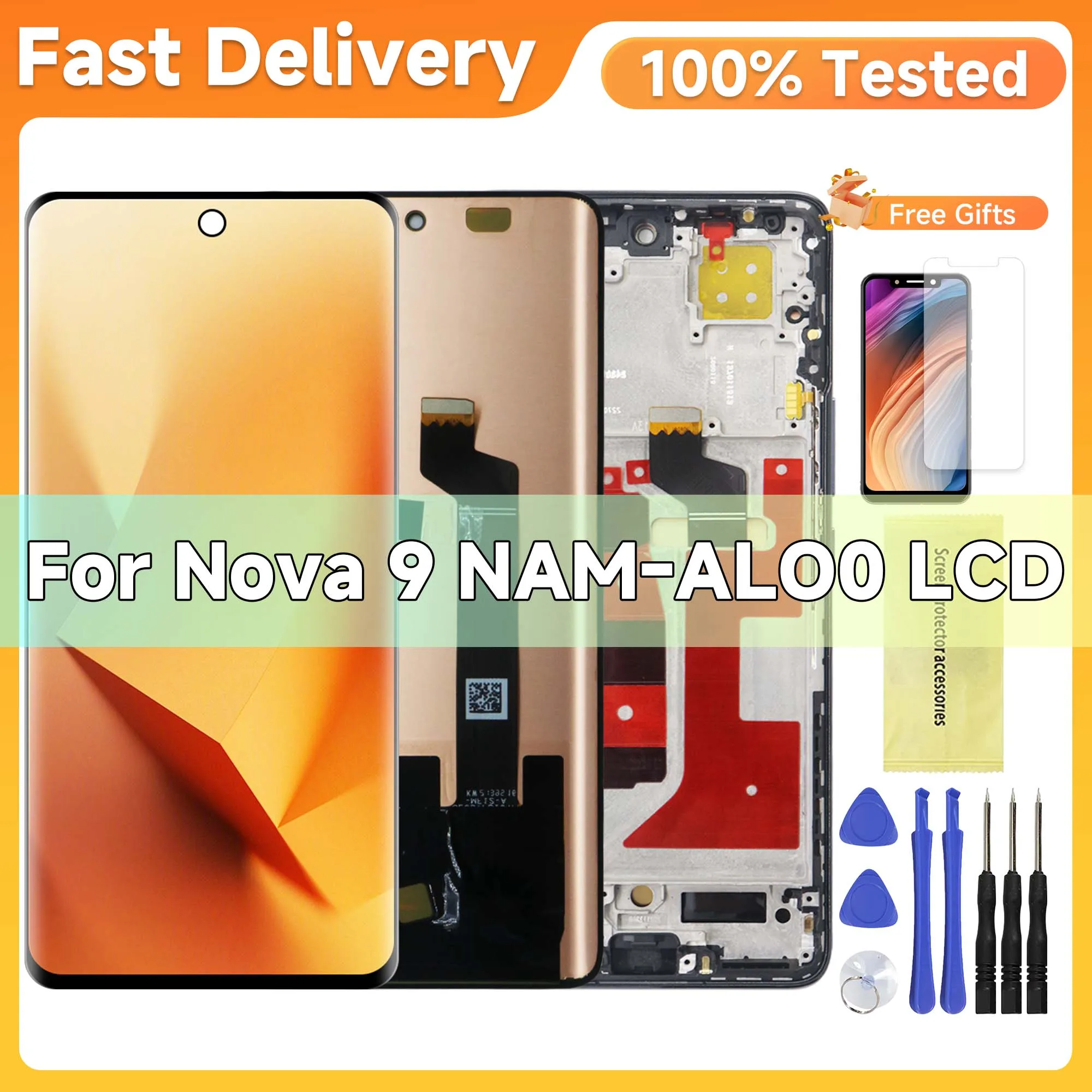 

6.57" Display For Huawei nova 9 NAM-AL00 NAM-LX9 LCD Touch Screen Assembly Digitizer Replacement For HUAWEI Nova9 LCD