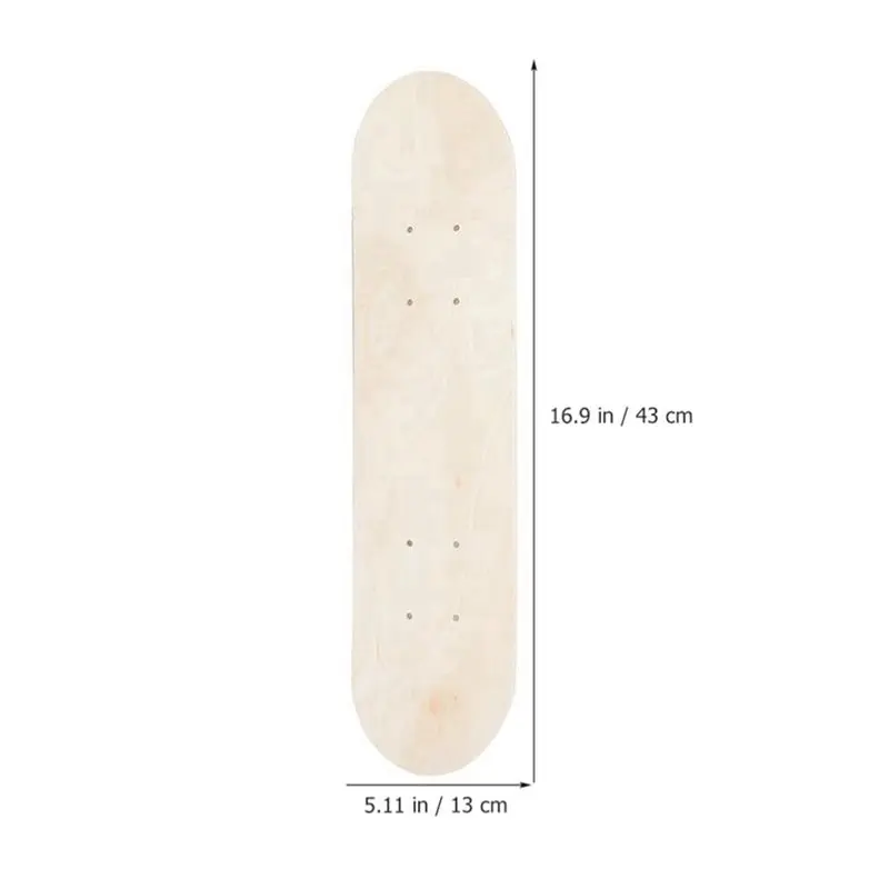 AS96-3X Kids Skateboard DIY Painting Wooden Longboard Outdoor Sports Trick Skateboard(No Wheel)