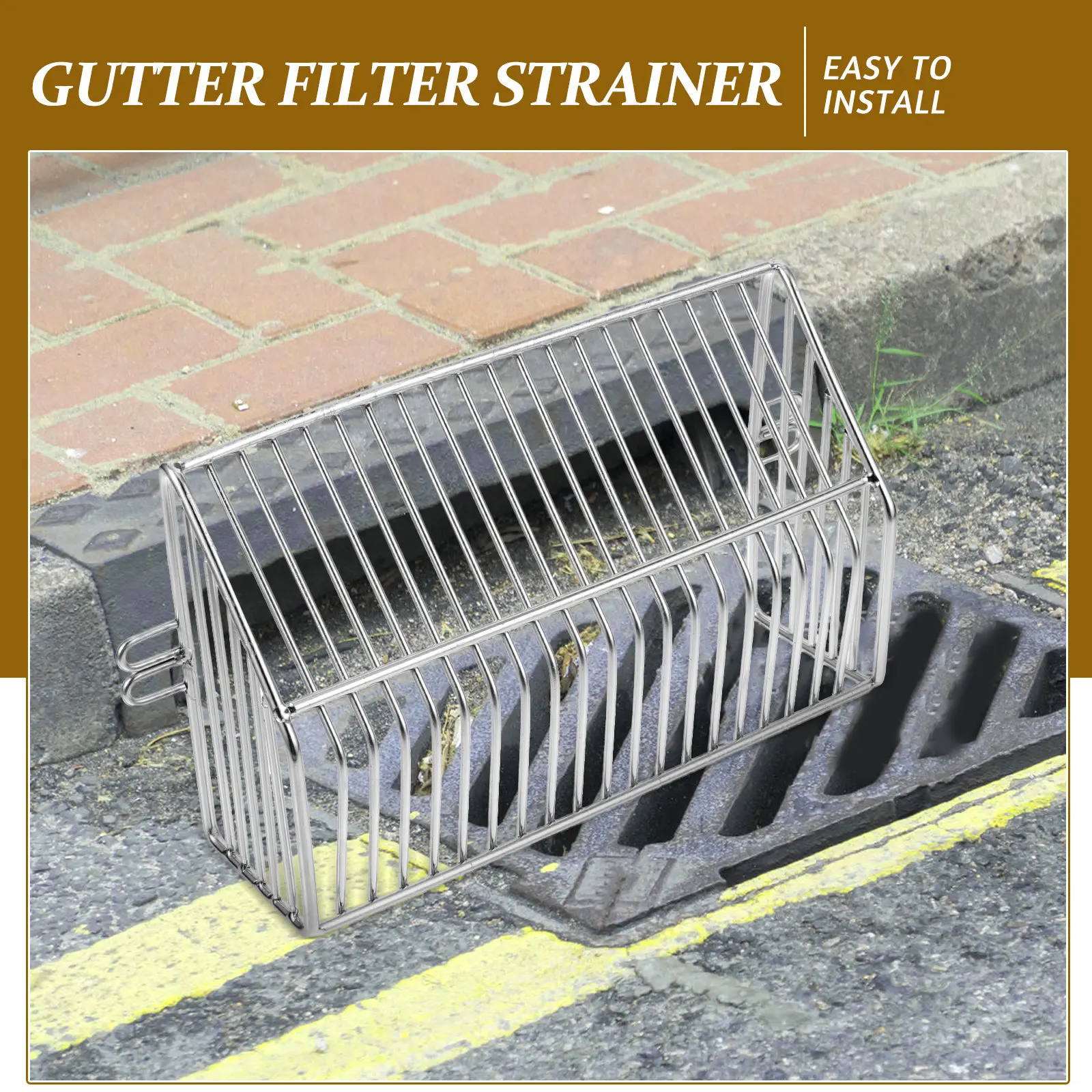 Stainless Steel Downspout Filter Gutter Guard Roof Filter Strainer Balcony Drain Cover Anti-Clog Leaves Debris Mice Protection