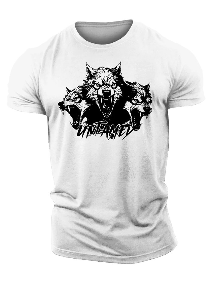 New 3D Printing Untamed Wolf Pack - Gym T-Shirt High Quality Cotton Casual Men\'s Short Sleeves Top Muscle Man Tough Guy T-Shirt