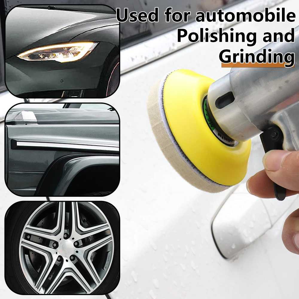 وسادات تلميع اللباد الصوفي SIFANG، عجلة كاشطة للزجاج، تلميع من الفولاذ المقاوم للصدأ، إصلاح الخدوش، أقراص اللباد الناعمة مقاس 2-7 بوصة، قطعتان