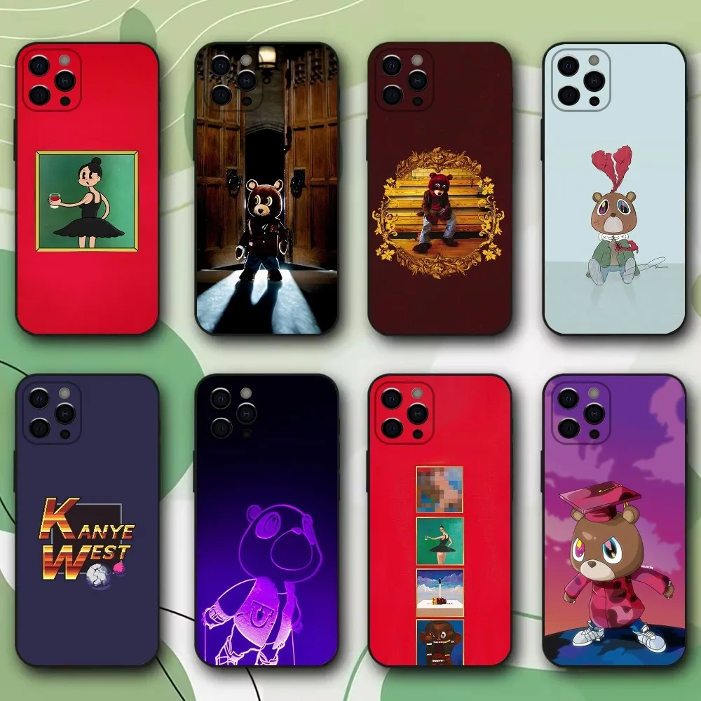 K-Kanye West Ye Rapper Phone Case For iPhone 15,14,13,12,11,Pro,X,XS,Max,XR,Plus,Mini Soft Black Cover