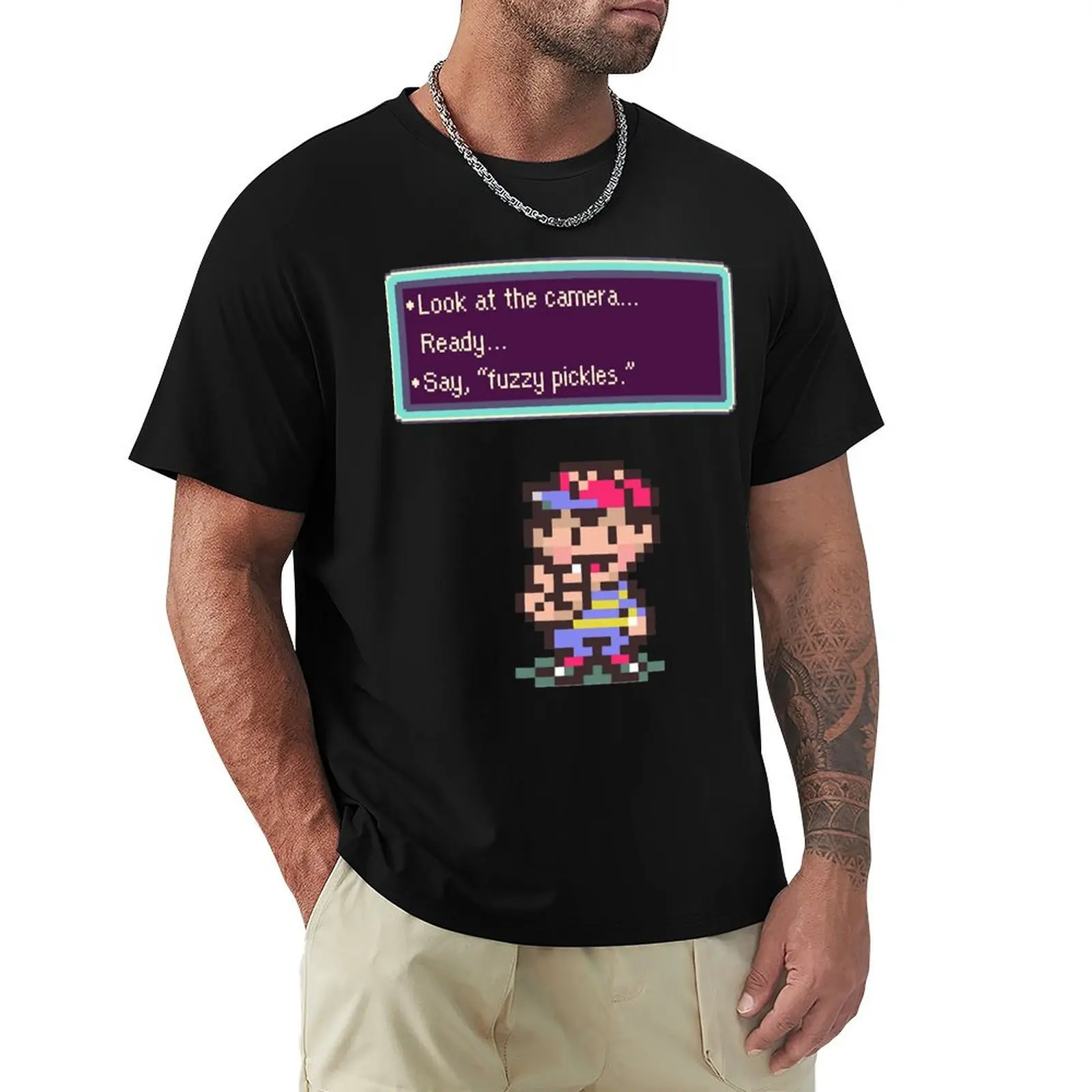 

Earthbound Fuzzy Pickles T-Shirt Funny t-shirts hippie clothes T-shirts for men cotton