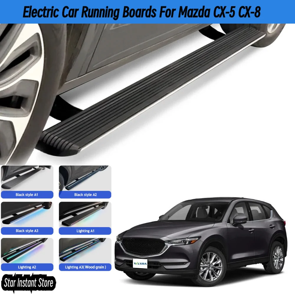 

Auto Retractable Running Boards for Mazda CX-5 CX-8, Electric Side Steps with LED Lights for SUV Truck
