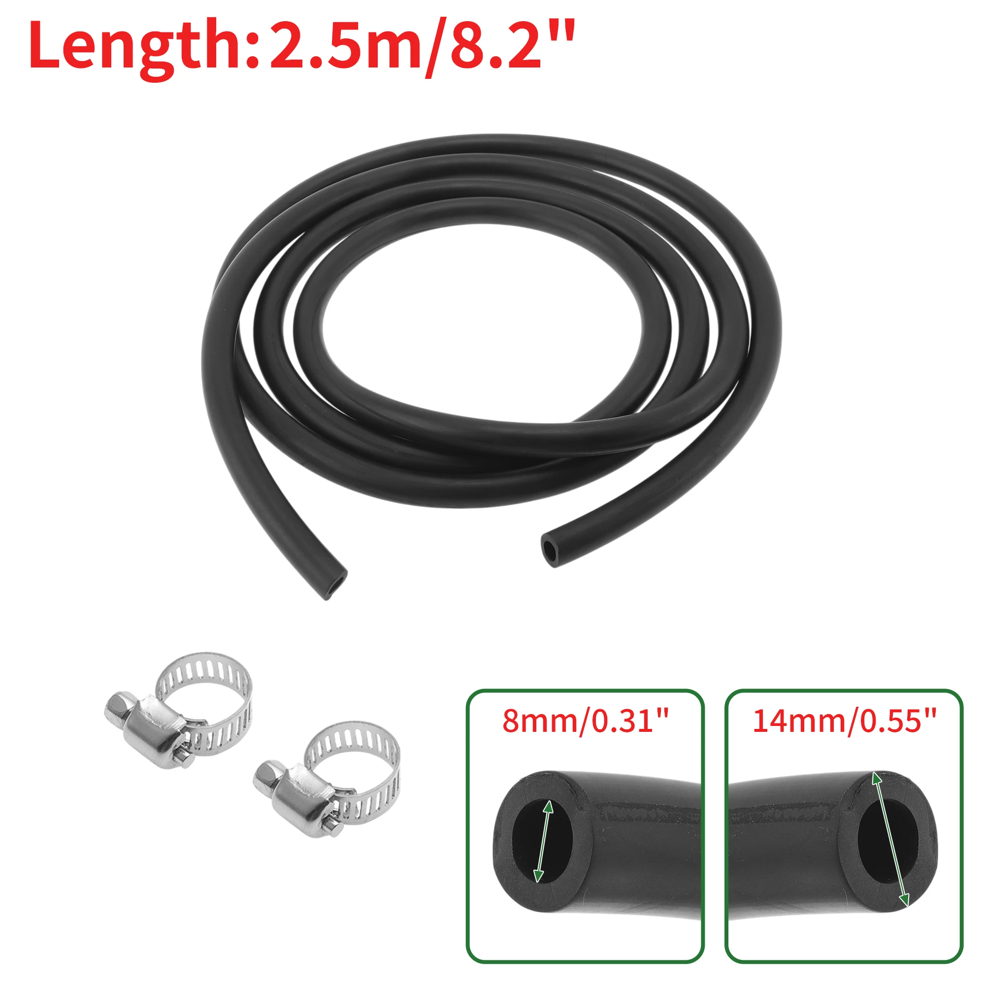 

UXCELL Lubricating Oil Hoses 8x14mm 2.5m Water Hose Pipe Tubing