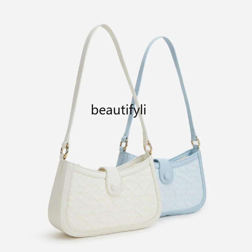 yj Summer New Women's Pleated Underarm Bag Commuter Elegant Bag High-Grade Shoulder Bag for Women