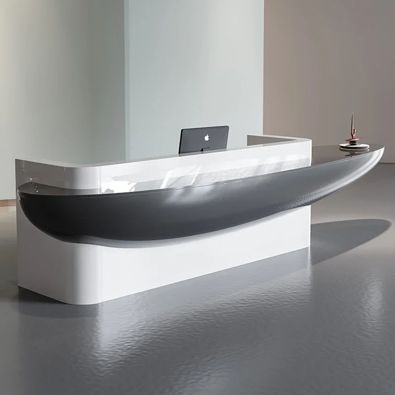 

Front desk reception desk, painted cabinet table hotel medical beauty cashier counter, creative, fashionable and minimalist