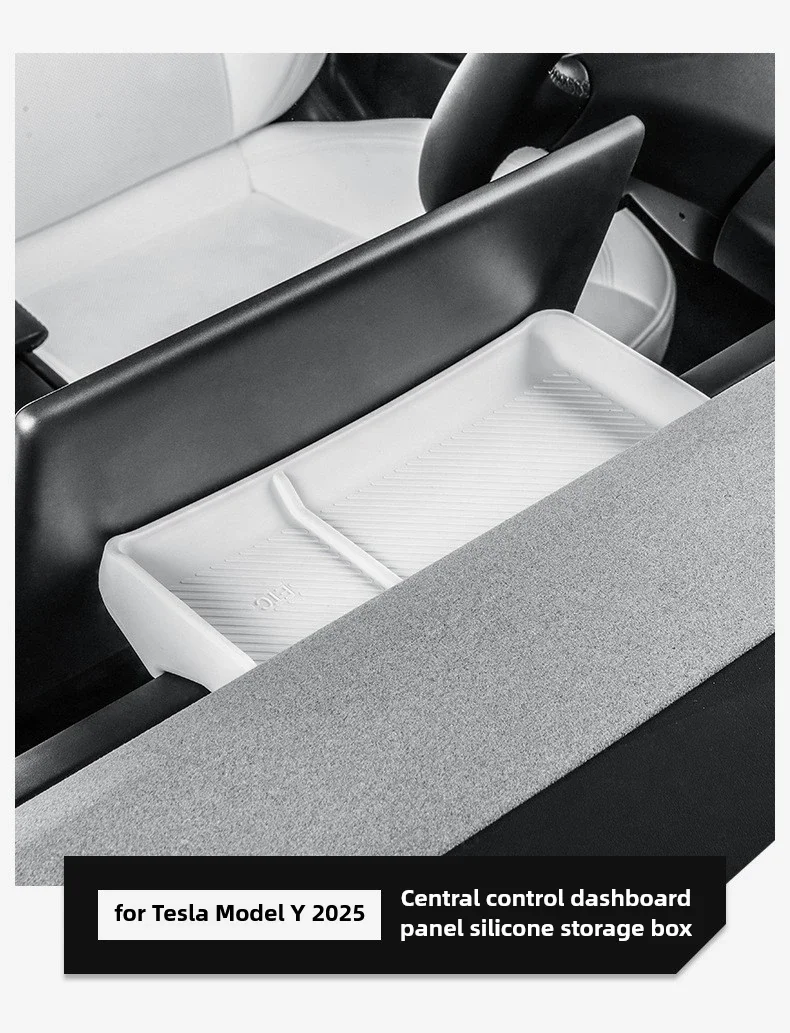 Für Tesla Model 3 Y YL Juniper Highland 2025 2026 Armaturenbrett-Aufbewahrungsbox Zentraler Bildschirm-Organizer Hintere Ablage ETC Taschentuchhalter – Detail 3