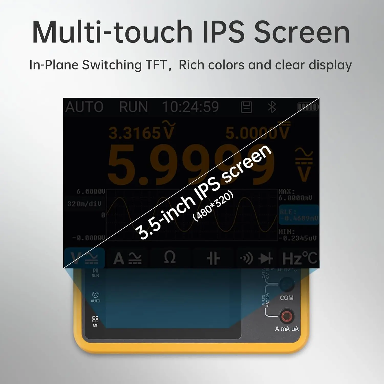 Multimetro digitale DM40C 59999 conteggi, generatore di segnale oscilloscopio 3 in 1 ricaricabile a 4,5 cifre, frequenza di campionamento 50M, test diodi