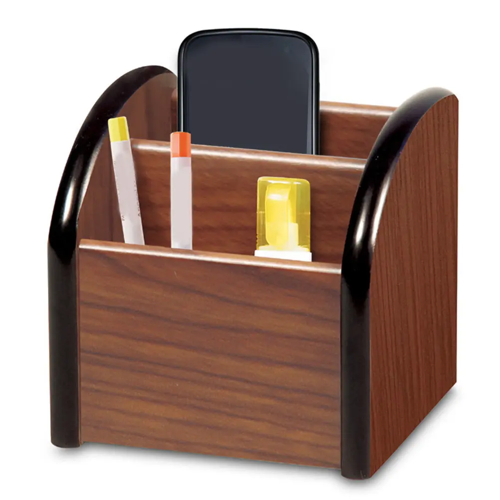 1Pcs Elegant Wooden Pen Container Multi-Division Storage Box for Pens Stationery Sundries Classification Organizer Compact
