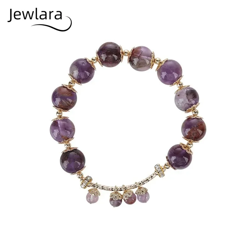 JEWLARA Jewelry DIY Purple Ghost Stone Bracelet Women's Light Luxury Natural Crystal Bracelet High-end Original Niche Jewelry