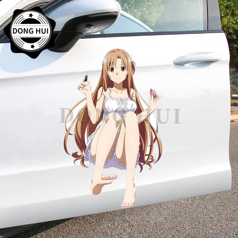 Sexy Anime Girl Decals Sword Art Online Sticker Asuna PVC Decorative Decal Waterproof Motorcycle Off Road Vehicle Helmet Laptop