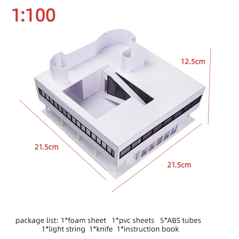 1:50 Miniature Building Prefabricated House 1:100 scale Savoye Villa Architecture Model Material DIY Assembly Model Building kit