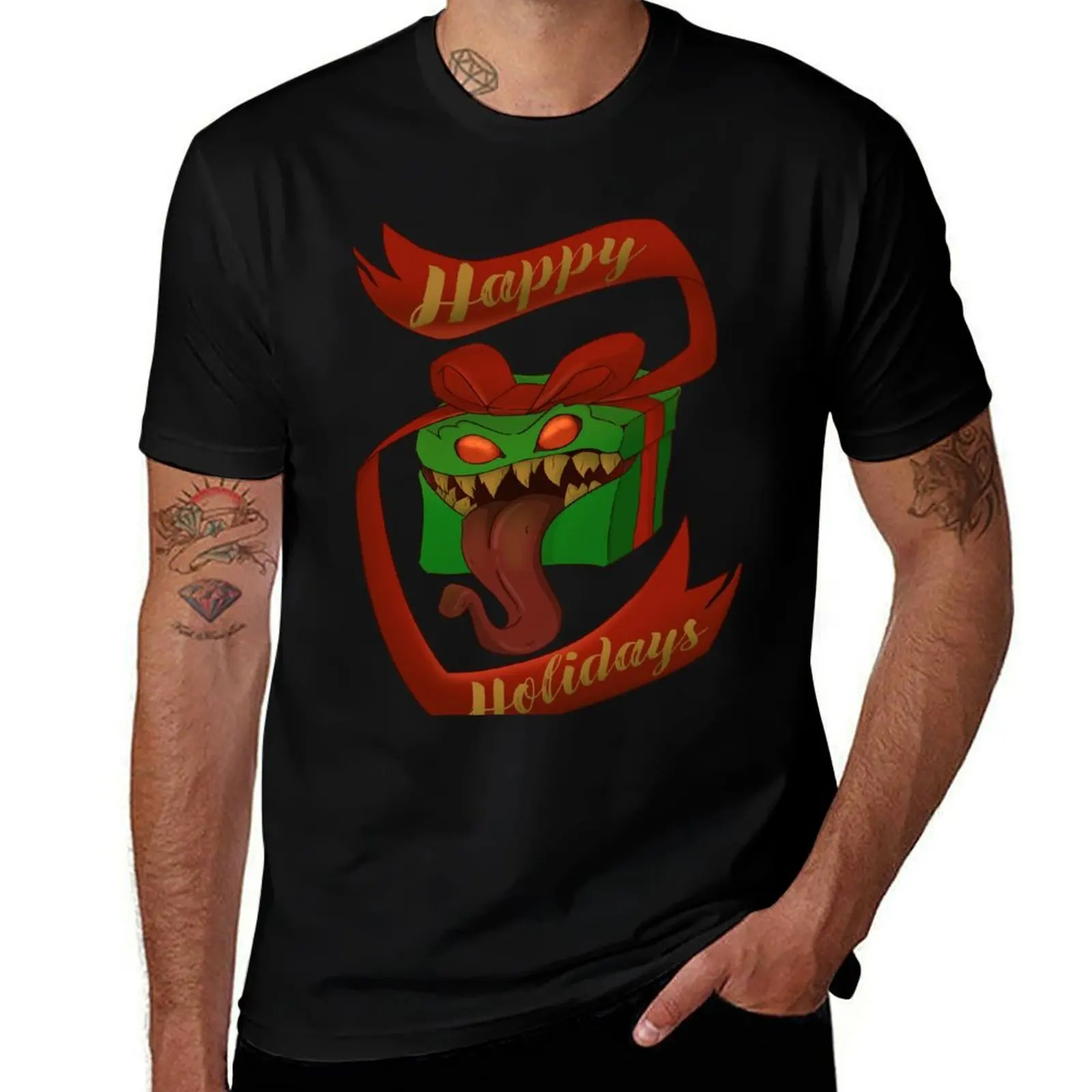Mimic Present Holiday Shirt T-Shirt Urban Casual Loose Fit Tee T-Shirt