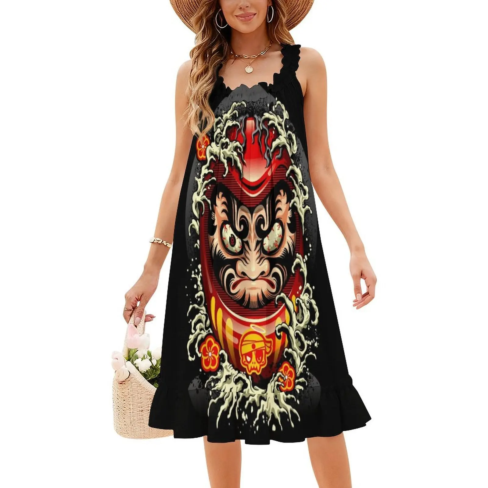 دمية داروما فستان بوهيمي عتيق بأكمام منتفخة أو خيارات بدون أكمام للنساء فستان داروما دمية داروما دمية يابانية مسائية #4