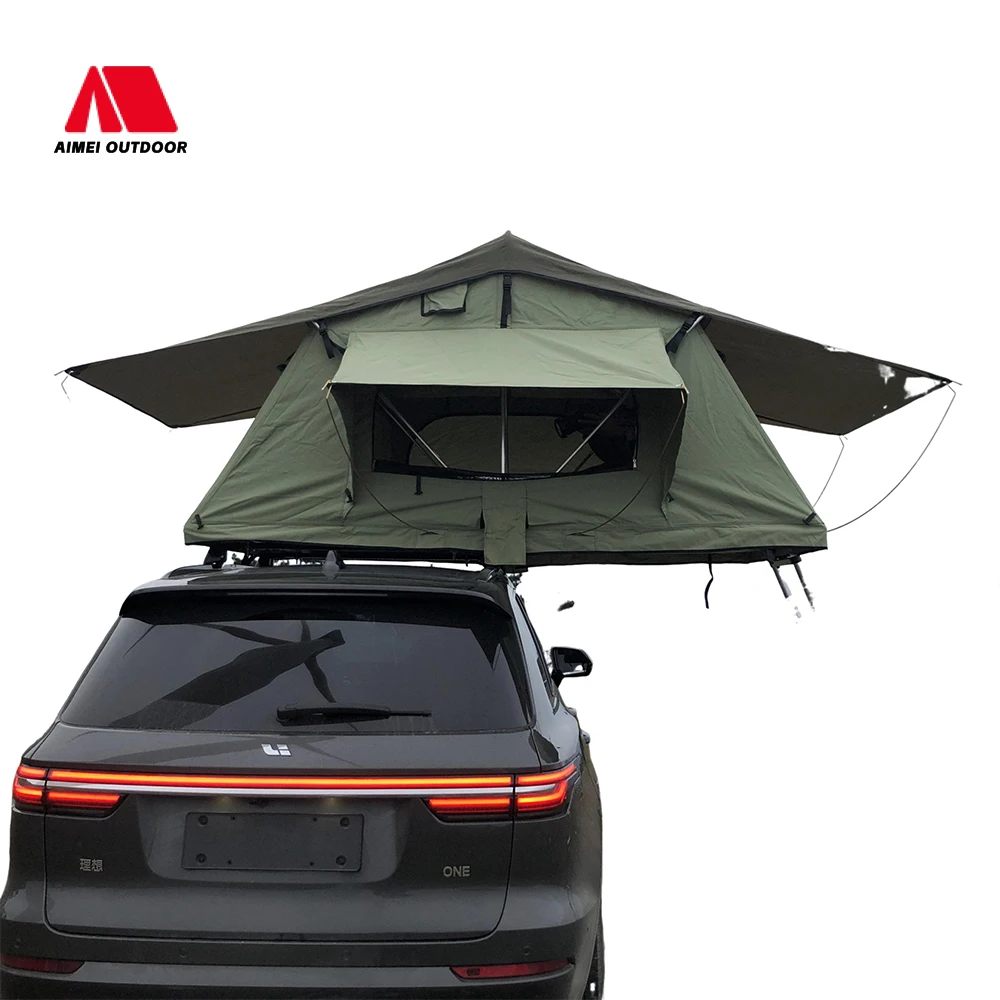

140*240*130CM UV-Resistant Soft-Top Car Tent with Aluminum Crossbars Spacious Soft-Shell Rooftop Tent for Family Overlanding