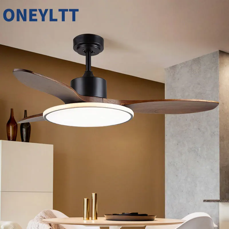 Holz LED Decke Fan Lampe Kronleuchter DC Fans Ventilador de Techo Holz Ventilator110V 220V Fernbedienung