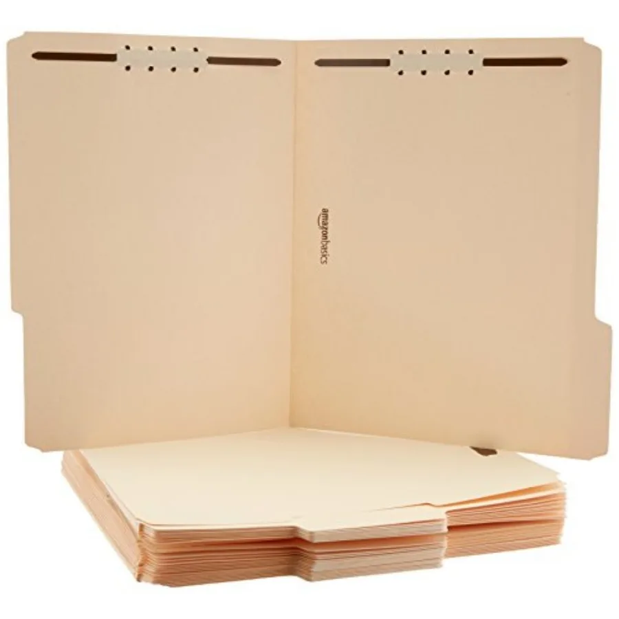 

Manila File Folders with Fasteners for Organized Filing, Letter Size