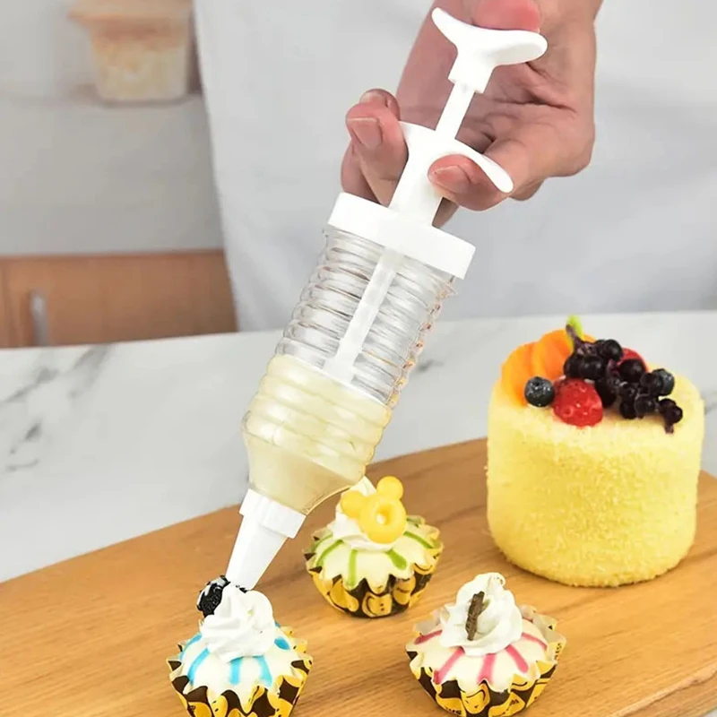 New 8 Pipe Nozzles With Syringe Plastic Cream Baking Nozzle Dispenser Icing Pastry Cream Tips Pastry Tube Decoration Tool