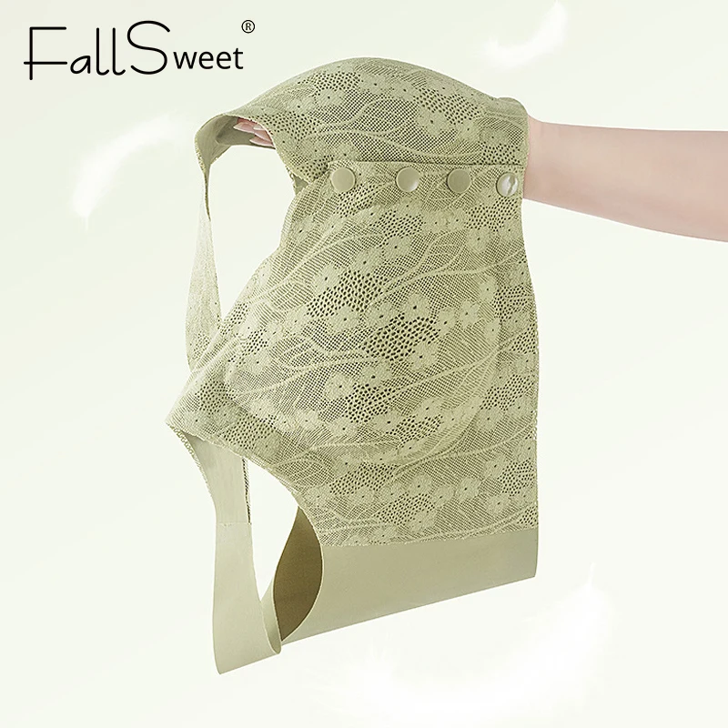FallSweet Front Closure Bra for Woman Large Size Push Up Bra Wireless Brassiere Comfort Breathable Bralette Mother Underwear image 3