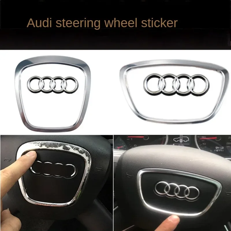 

Автомобильный руль, центр, эмблема, логотип, наклейка для AUDI, отделка рамки, значок, декоративное кольцо, автоаксессуары Q5 Q3 Q7 A3 A4 A6 S3
