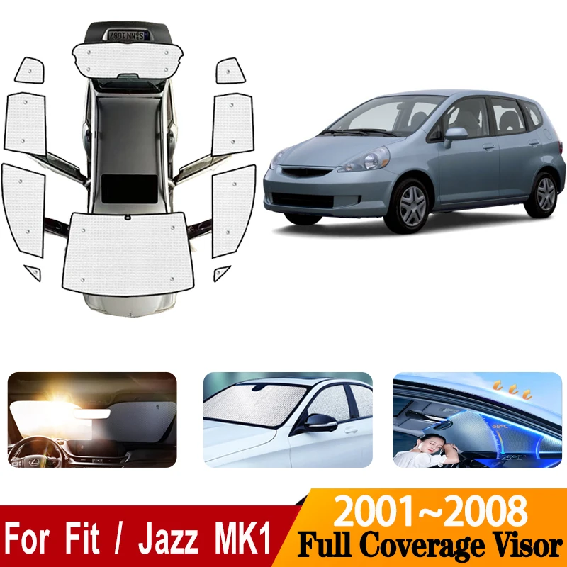 

Car Sun Visors Covers For Honda Fit Jazz Accessories 2001~2008 MK1 Anti-UV Auto Sunscreen Window Sunshade Covers Car Accessories