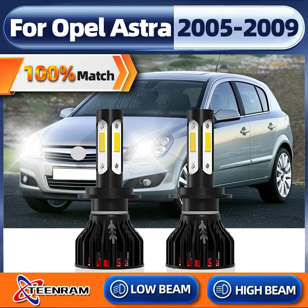 2PCS LED Auto Faro Lampadine H7 Auto LED Fari CSP Chip Auto Lampade 6000K Bianco Per Opel Astra 2005 2006 2007 2008 2009