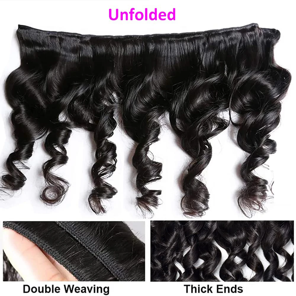 Loose Wave Human Hair Bundles Brazilian Human Hair Loose Bundles 1/3/4/Pcs Lot Natural Black Human Hair Extensions For Women