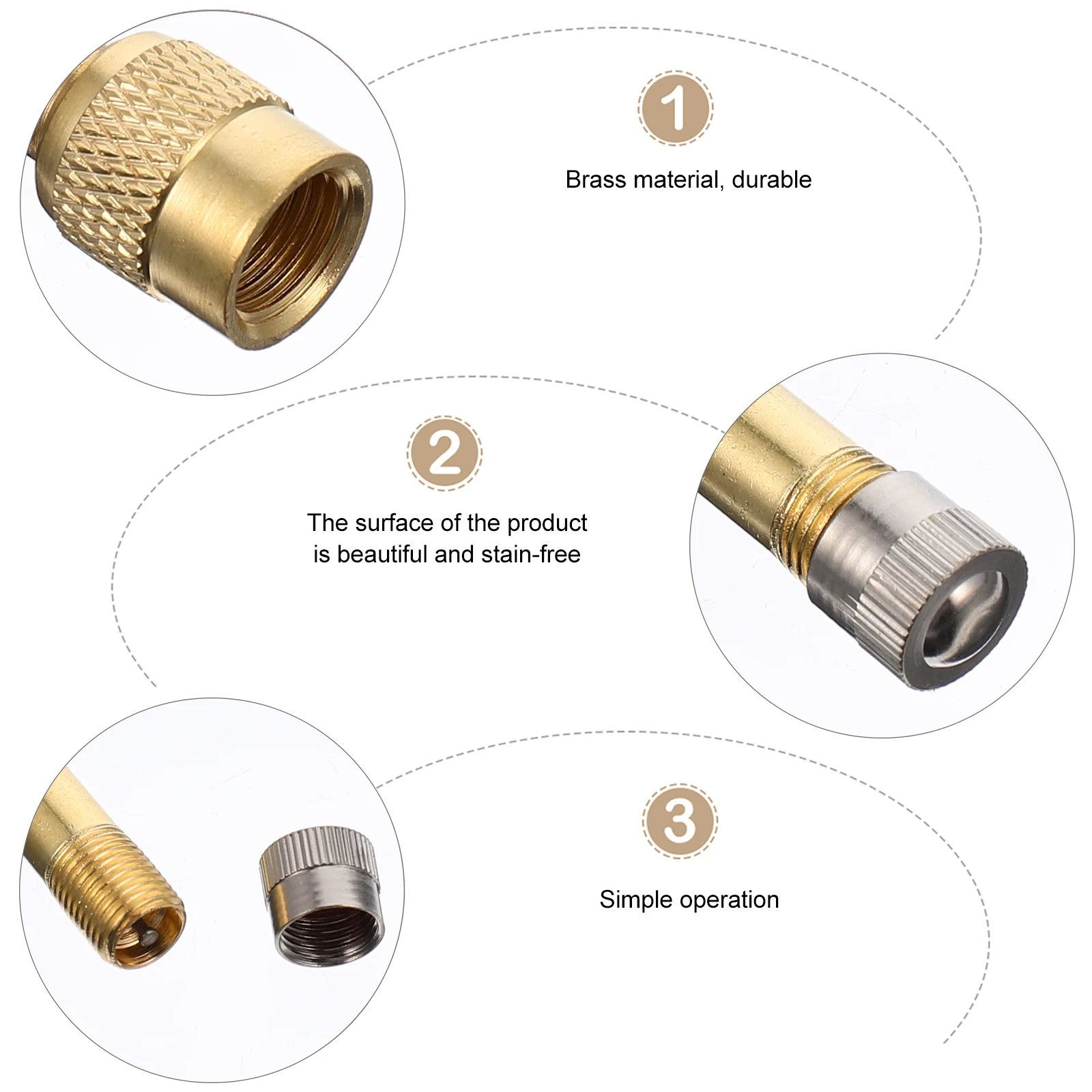 

2pcs 135 Degree Angled Brass Tyre Extension Adaptor For Car Motorcycle Rv Trucks Stem Extension Rod Valve Extender