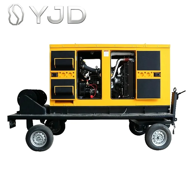 Mobile Trailer diesel Generator Single-phase 50/60Hz 220V DC Automatic Remote Start Silent Waterproof Generator Set