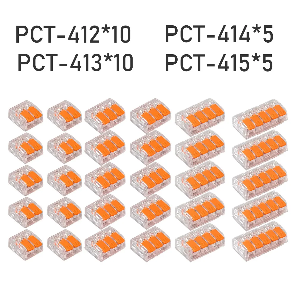 30 قطعة موصل كابل الجمع البرتقالي 1 داخل وخارج كابل سريع مجموعة المشبك الكهربائي موصل المحطة