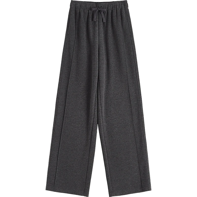 TOYOUTH Women's Glutinous Rice Velvet Straight Leg Pants 2026 Autumn New Soft Hip Concealing Leg Shaping Relaxed Trousers