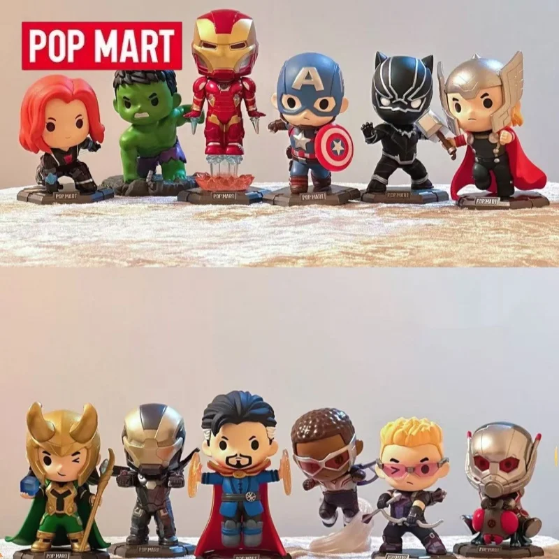 POP MART Serie MARVEL AVENGERS Caja Sorpresa, Bolsa Misteriosa, Juguetes, Muñecos, Figuras de Anime Lindas, Adornos de Escritorio, Colección