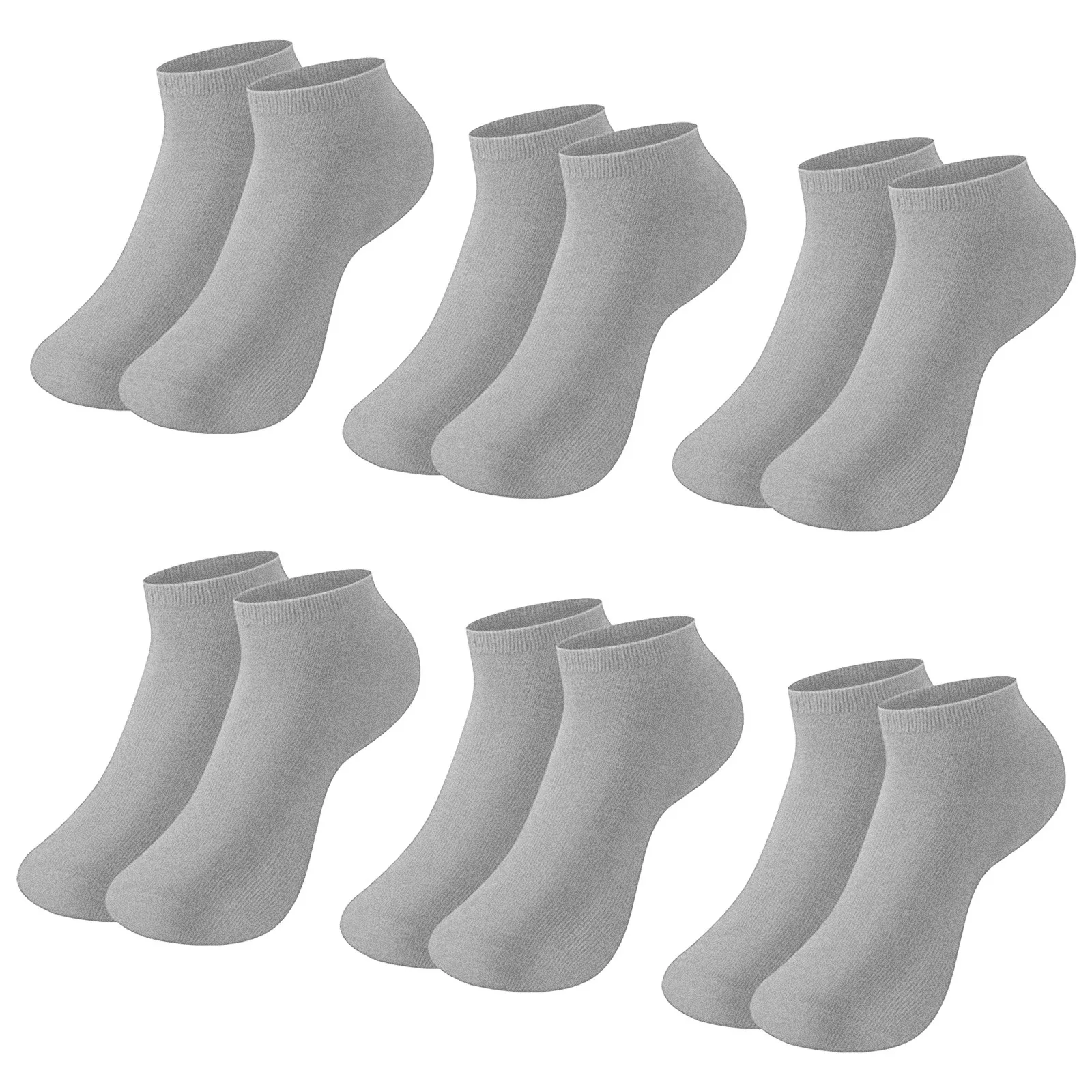 Kurze Socken für Herren und Damen, 6 Paar einfarbige Sport-Baumwollsocken, klassisch, einfach, bequem, weich, atmungsaktiv