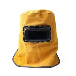 Solar Auto Welder Leather Hood Wear-resistant Portable Welding Helmet Face Cover Protector for Easy Installment