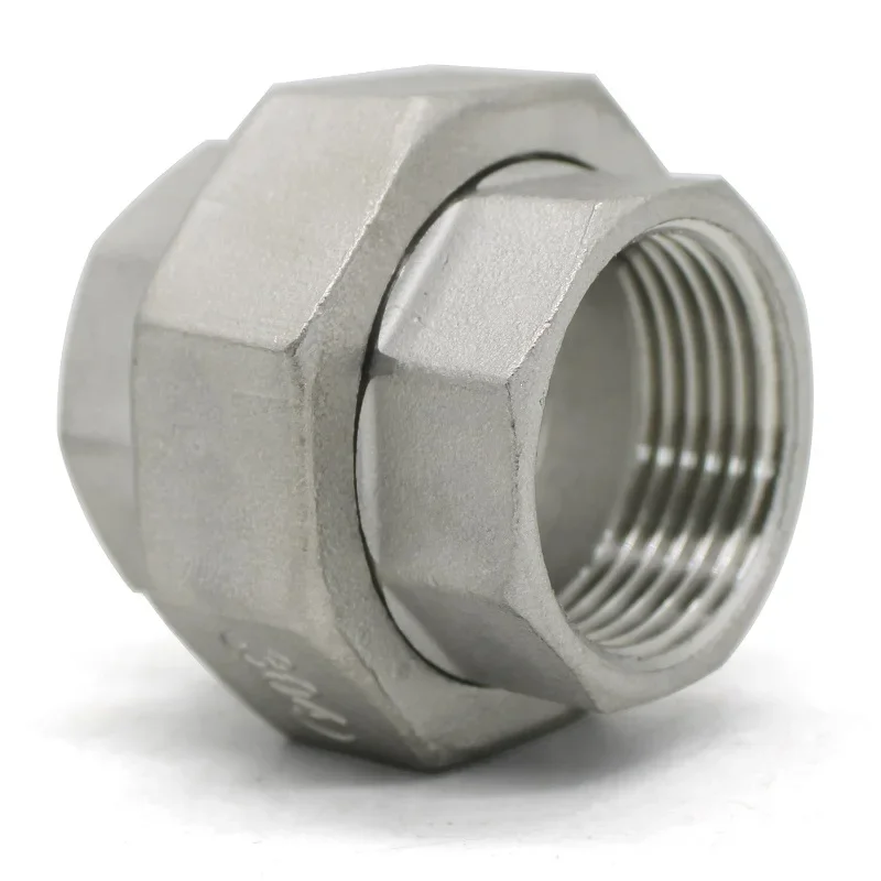 1PCS 304 Stainless Steel Union Joint, Female Internal Thread, Threaded Pipe Fitting Connector for Oil Water Gas
