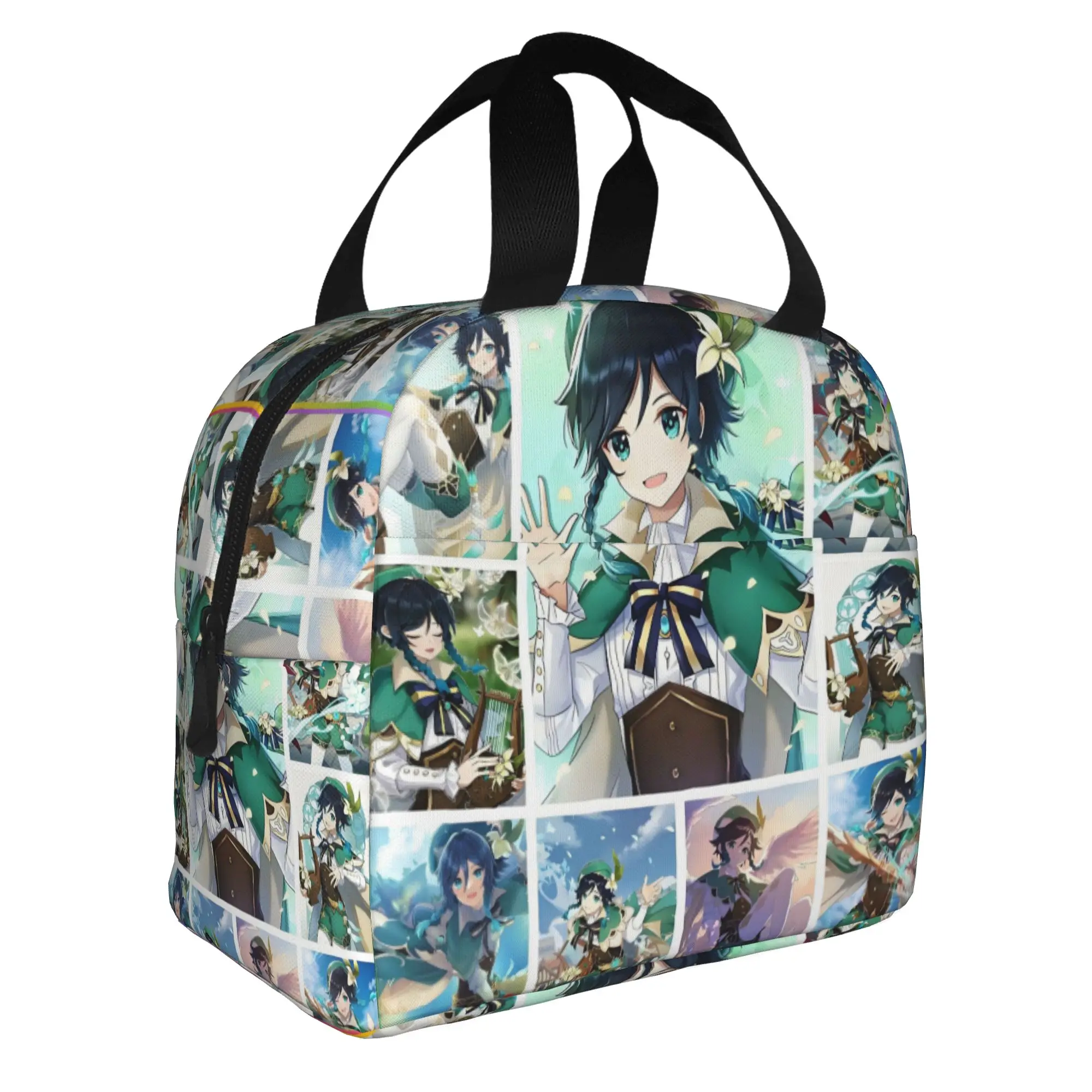 Genshin Impact  Insulated Lunch Bags for Women Game Anemo Geo Pyro Hydro  Portable Thermal Cooler Food Lunch Box School