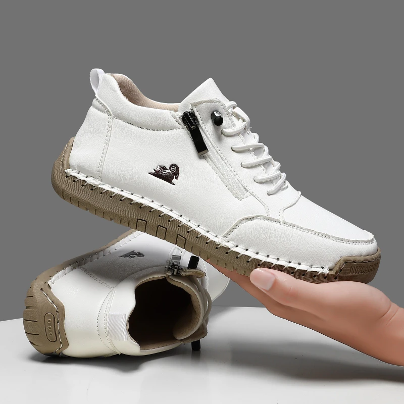 Women's Sneakers Handmade Leather Casual Shoes Outdoor Soft Sports Shoes for Men Classic Anti-slip Leather Shoe Zapatos De Mujer