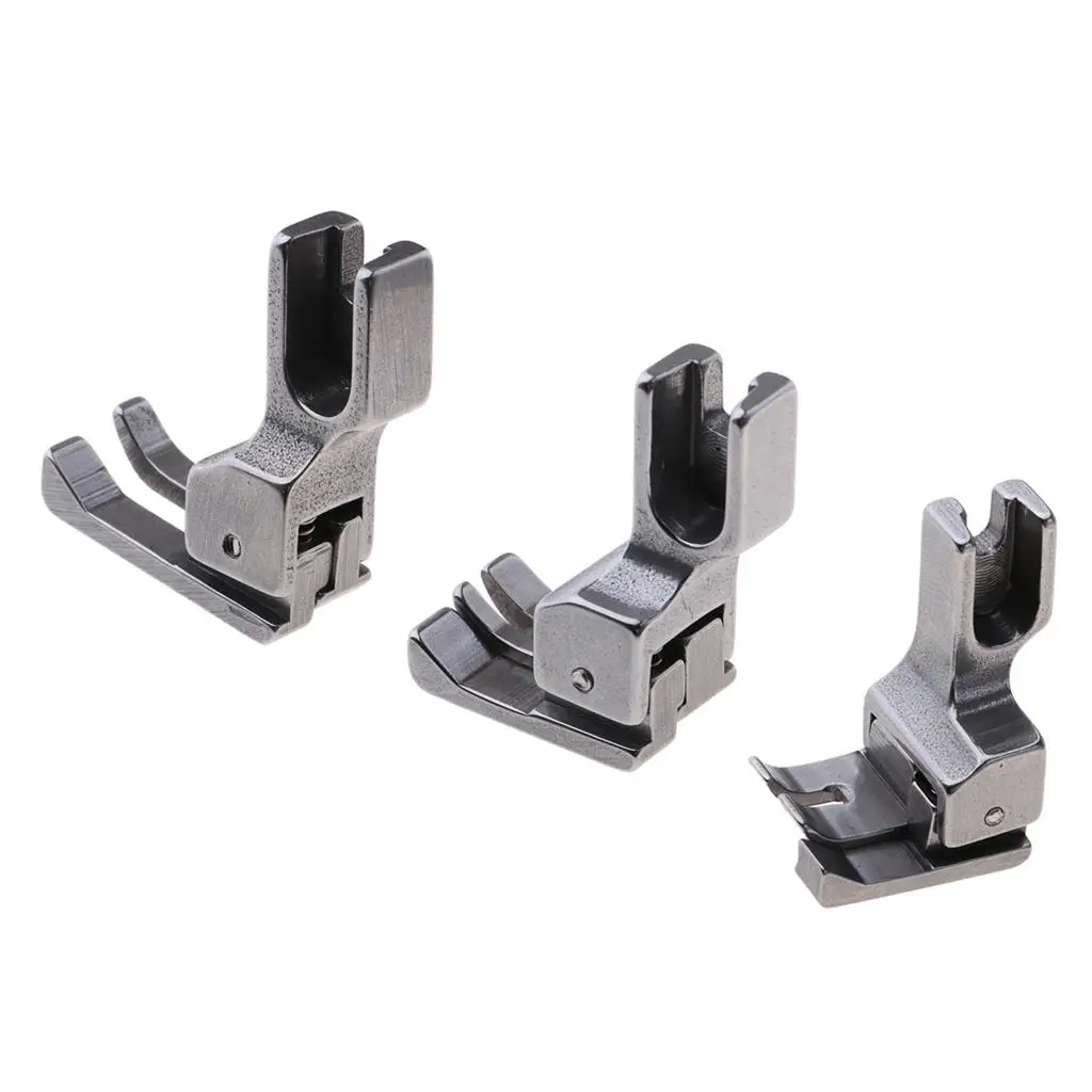 Industrial Sewing Machine Parts Steel Compensating Presser Foot Set with Right Edge Guide for Compatible High Shank Machines