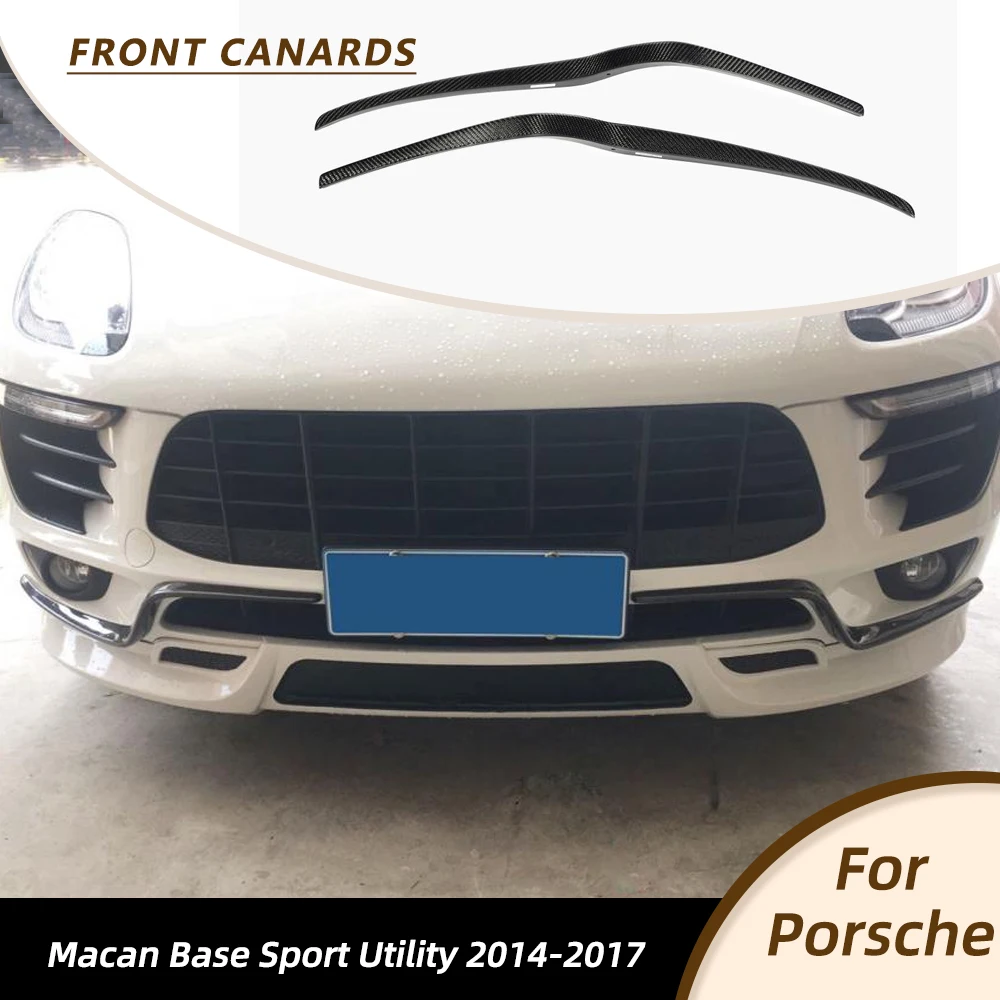 

Передний бампер автомобиля, канады, крылья для губ для Porsche Macan Base Sport Utility 2014-2017, передние вентиляционные отверстия, плавники, разветвители из углеродного волокна