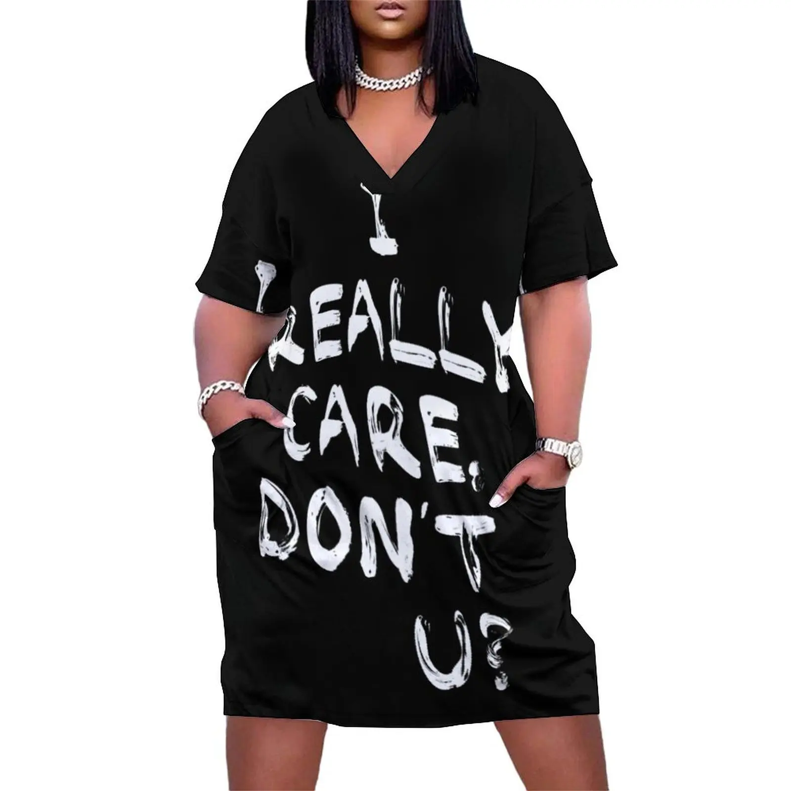 

I Really Care, Don't U Loose Pocket Dress Dresses gala Summer women's clothing Women dresses summer