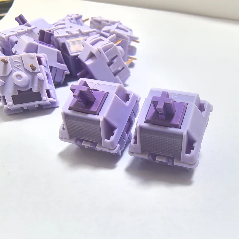 WINGTREE Purple Sprout Tea Switch Full-key Sandy Feel 4.0 Itinerary Sand Slip Shaft Tactil 5 Pinos para Teclado Mecânico