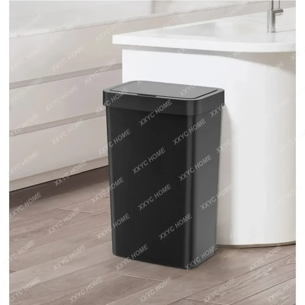 Gallon Trash Can, Plastic Motion Sensor Kitchen Trash Can, Black