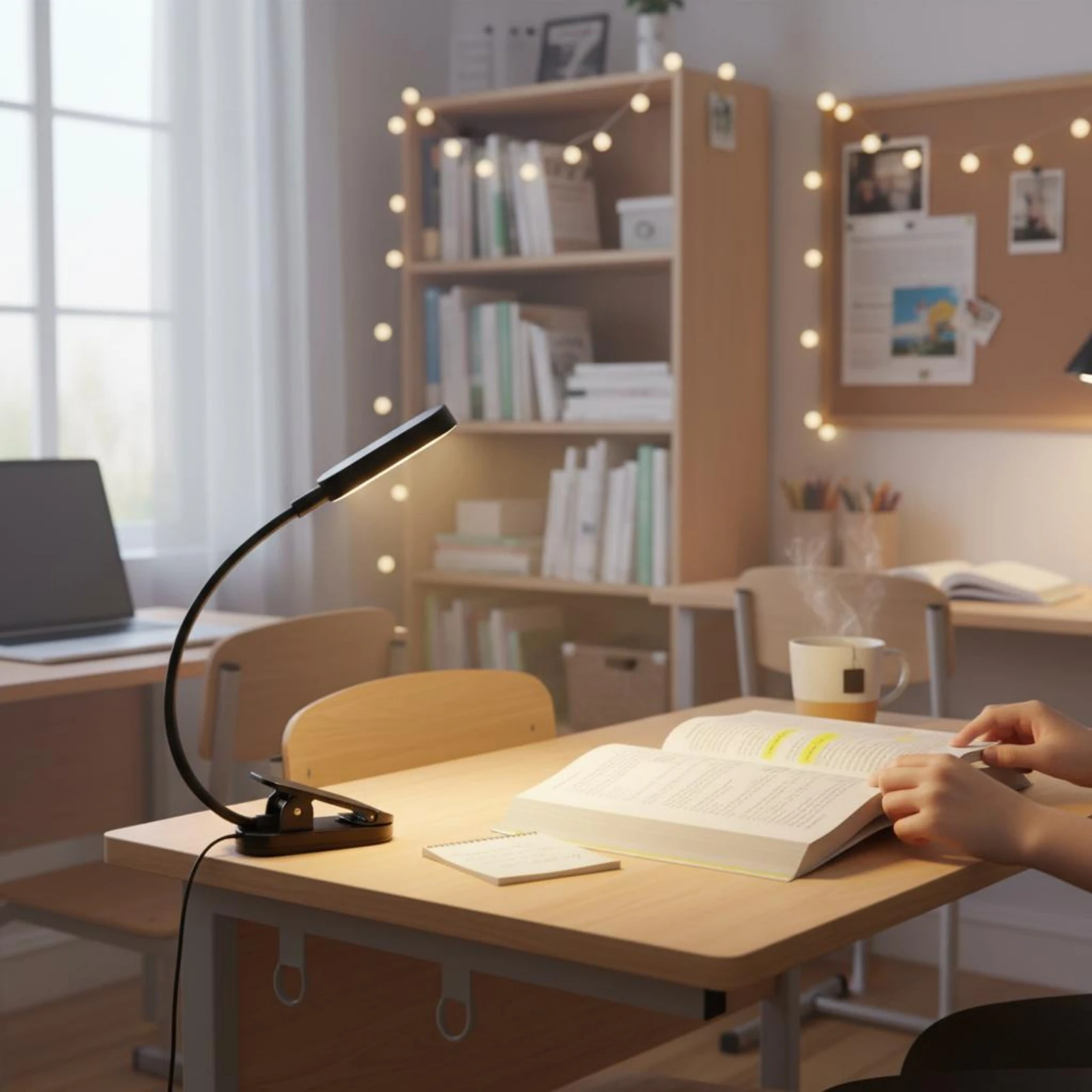 USB Clip Lamp Portable Mini Desk Lamp LED Reading Light Dimmable Home Lighting 3 Color Modes for Children