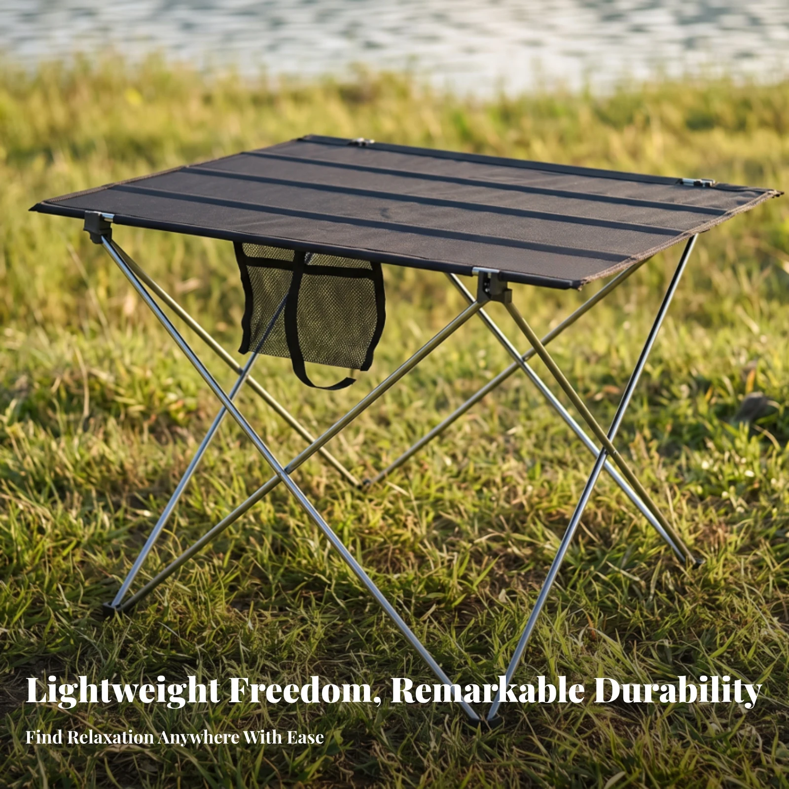 Folding Camping Table with Mesh Bag Waterproof Camping Table with Mesh Bag Furniture Weather-Resistant Easy to Clean for Campers