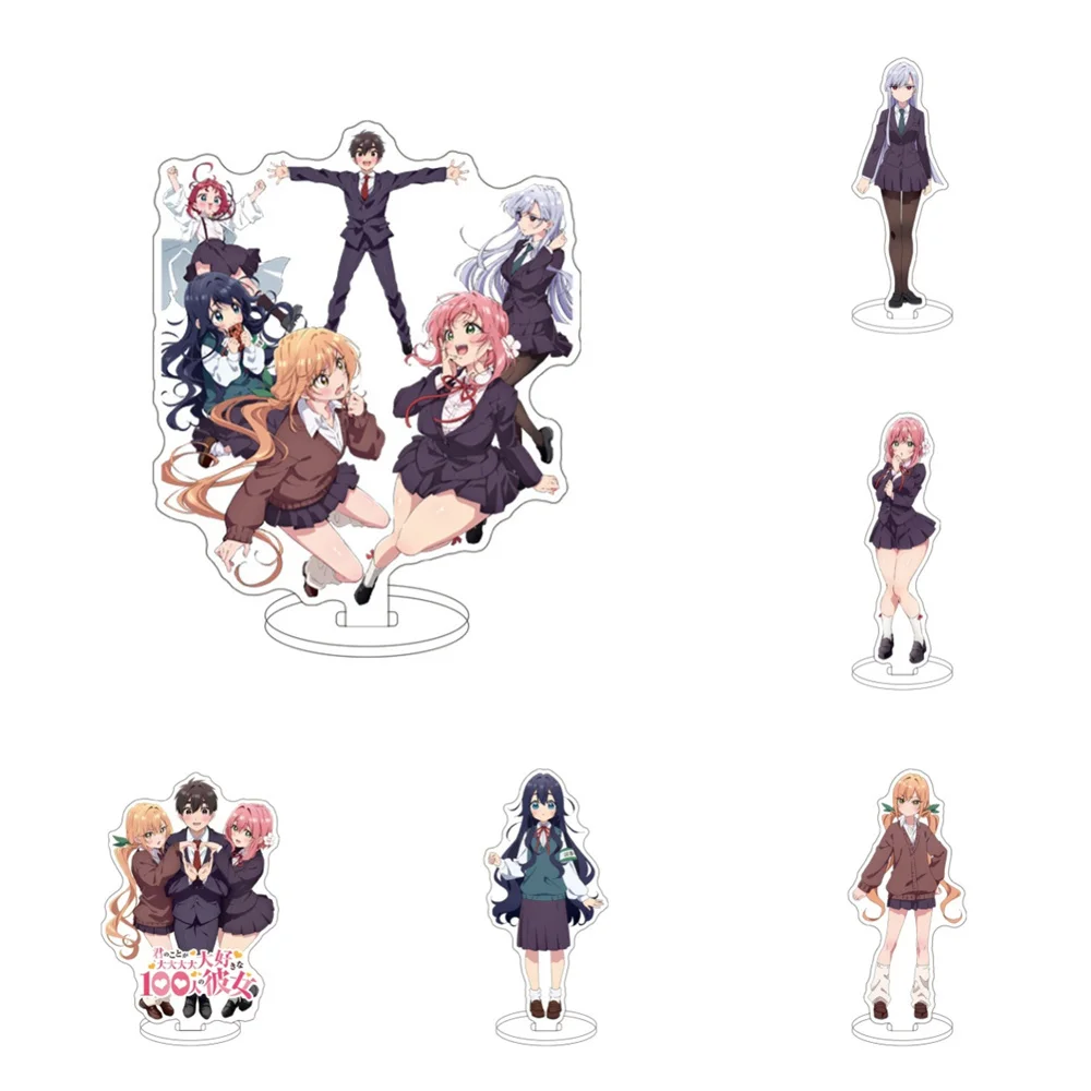 16PCS Anime The 100 Girlfriends Who REALLY Love You Acrylic Stand Model Cosplay Characters Ornament  Accessories Goods gift